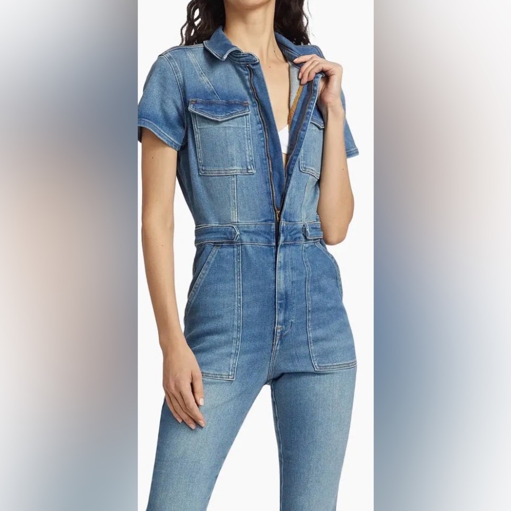 Good American Fit For Success Denim Jumpsuit Size M - Picture 2 of 2